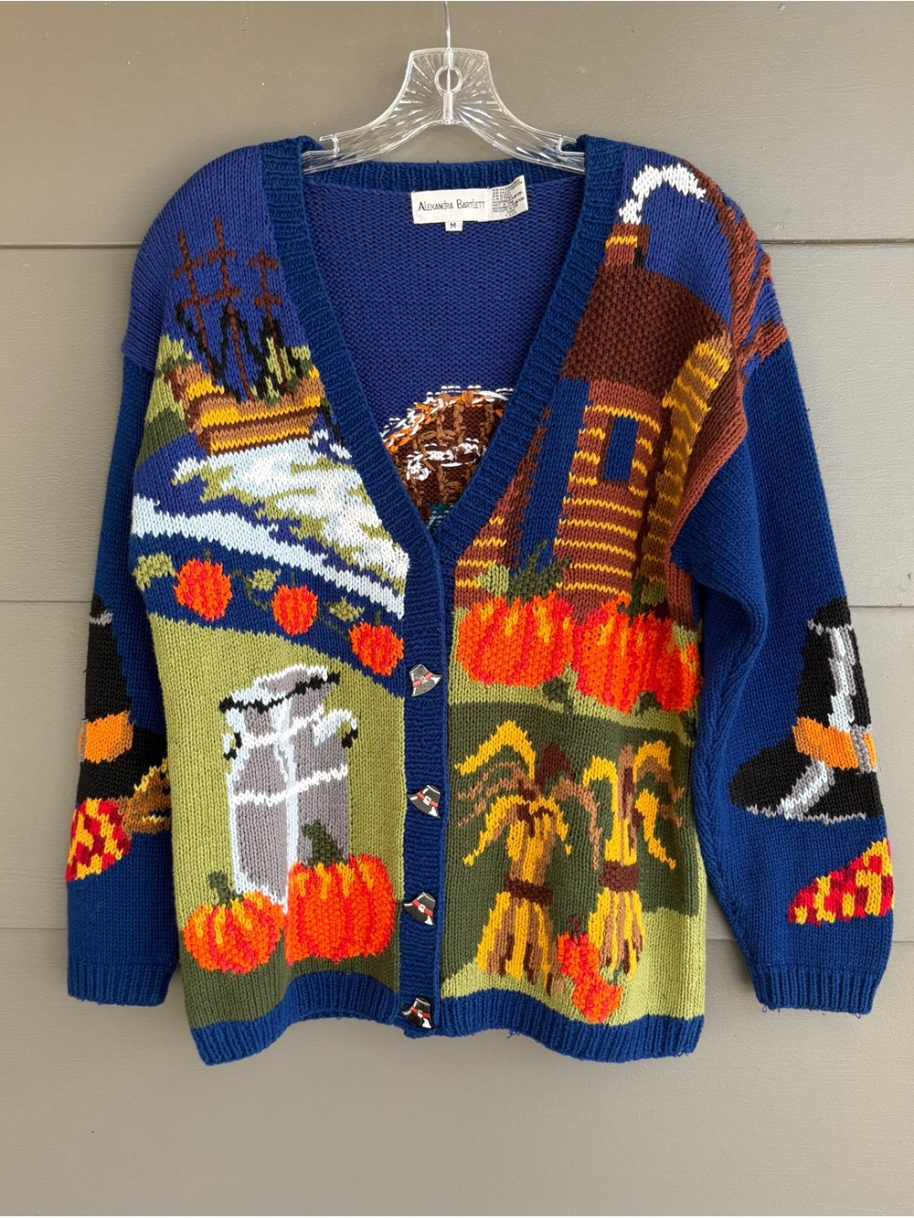Vintage 1990’s Alexandra Bartlett Thanksgiving Fall Knit Cardigan